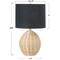 Hello Honey® 20" Natural Boho Woven Rattan Table Lamp with Black Linen Shade